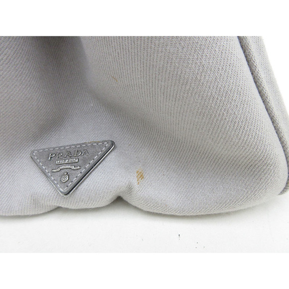 PRADA Bag Crossbody Bejeweled Gray Canvas - Picture 4 of 11